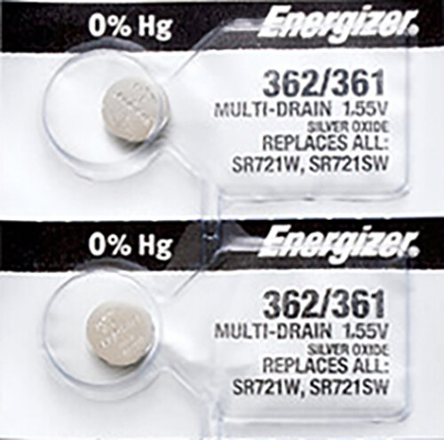 2 x Energizer 362 Watch Batteries, SR721SW or 361 Battery | Shipped from Canada
