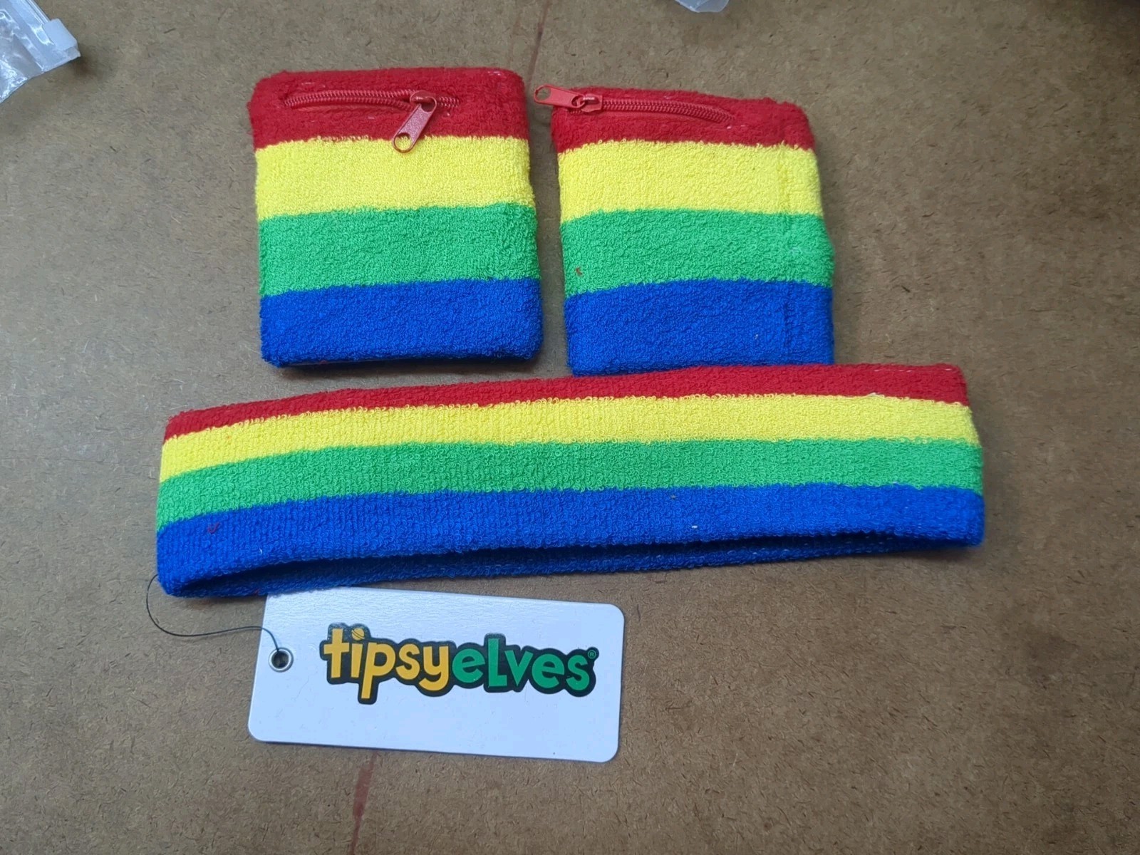 New LGBT Gay Pride Wrist Headband Band Sweat Rainbow Loop Terry Wristband Band