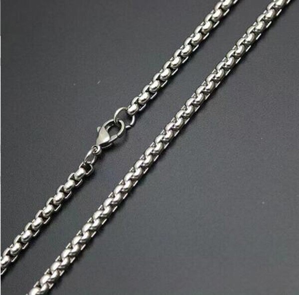 Pure Titanium 3mm Width Square Box Chain Anti-allergy Ultralight Necklace Unisex