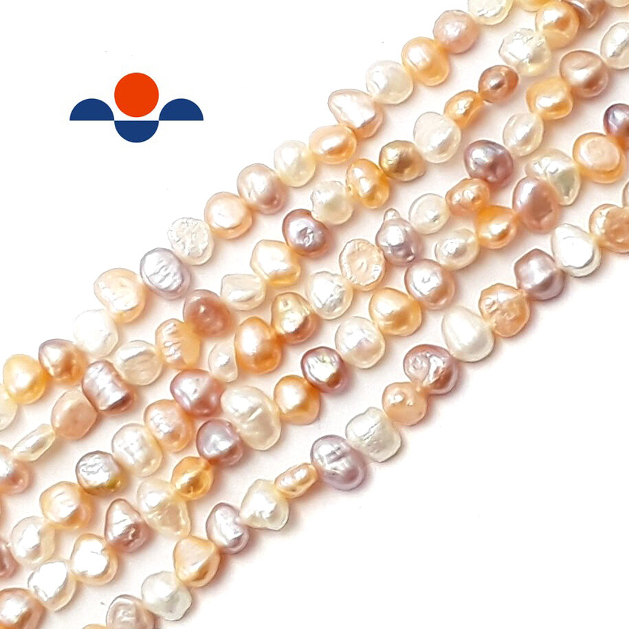 Multi Fresh Water Pearl Center Drill Nugget Beads 4mm 6mm 8mm 10mm 14″ Strand