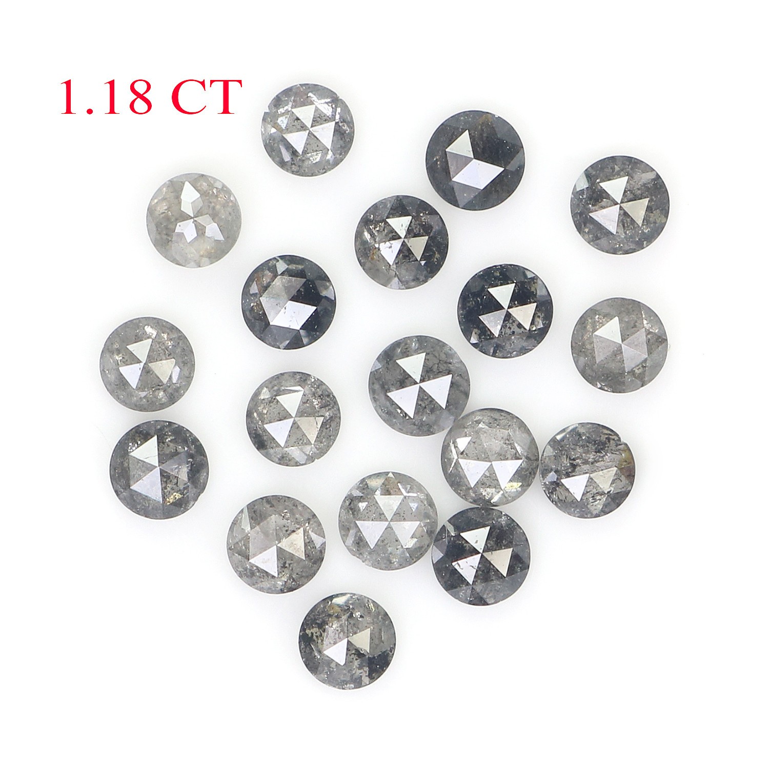 1.18 CT Natural Loose Round Shape Diamond 2.40 MM Salt And Pepper Diamond NQ1844