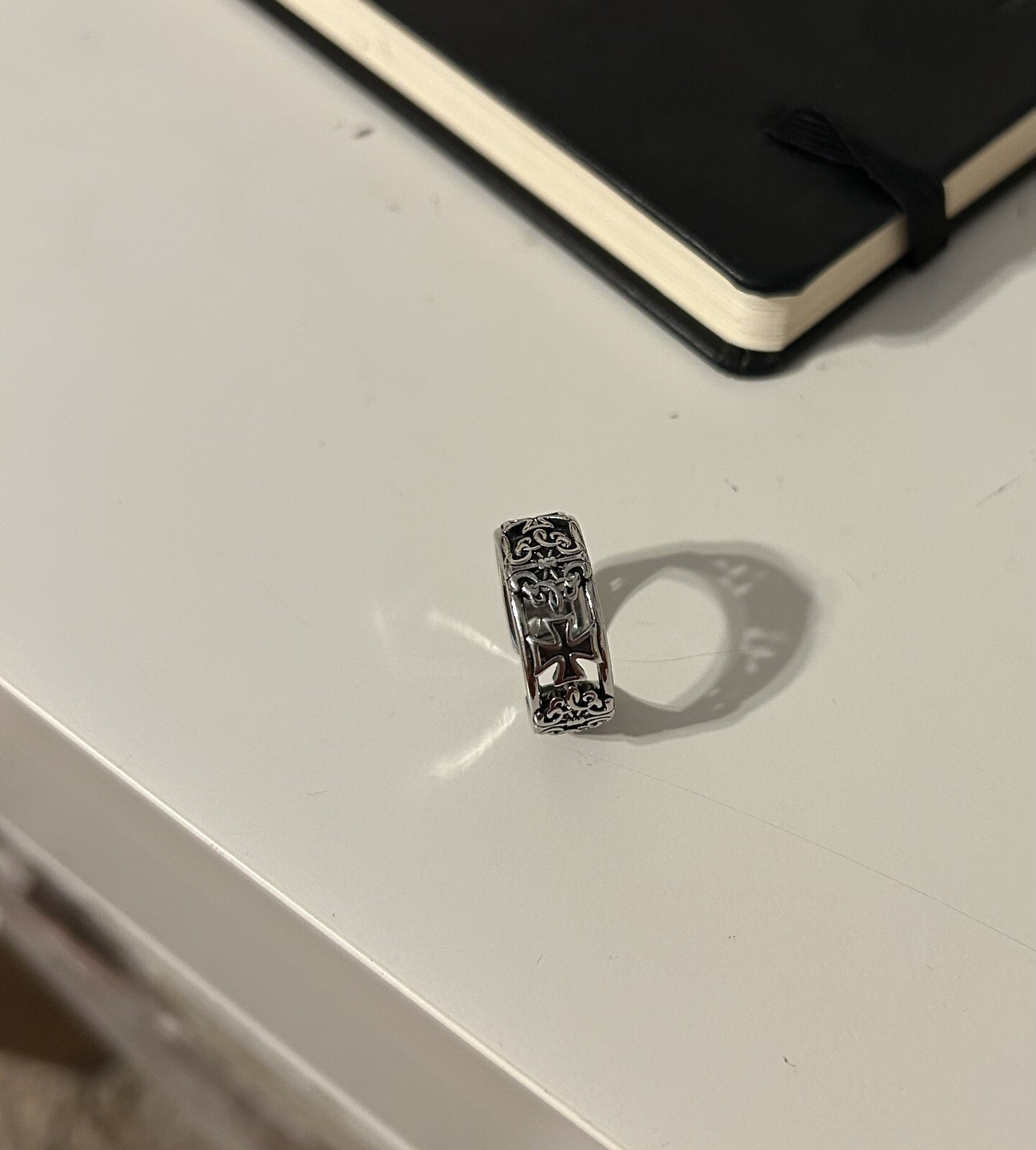 Y2K Chrome Cross Ring. Like Chrome Hearts. Super Y2K 2000s