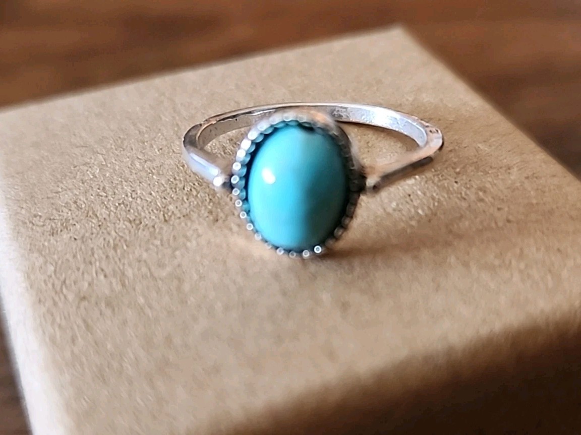 Faux Turquoise Silver Toned Ring Size 5 Women’s Ring Size 5