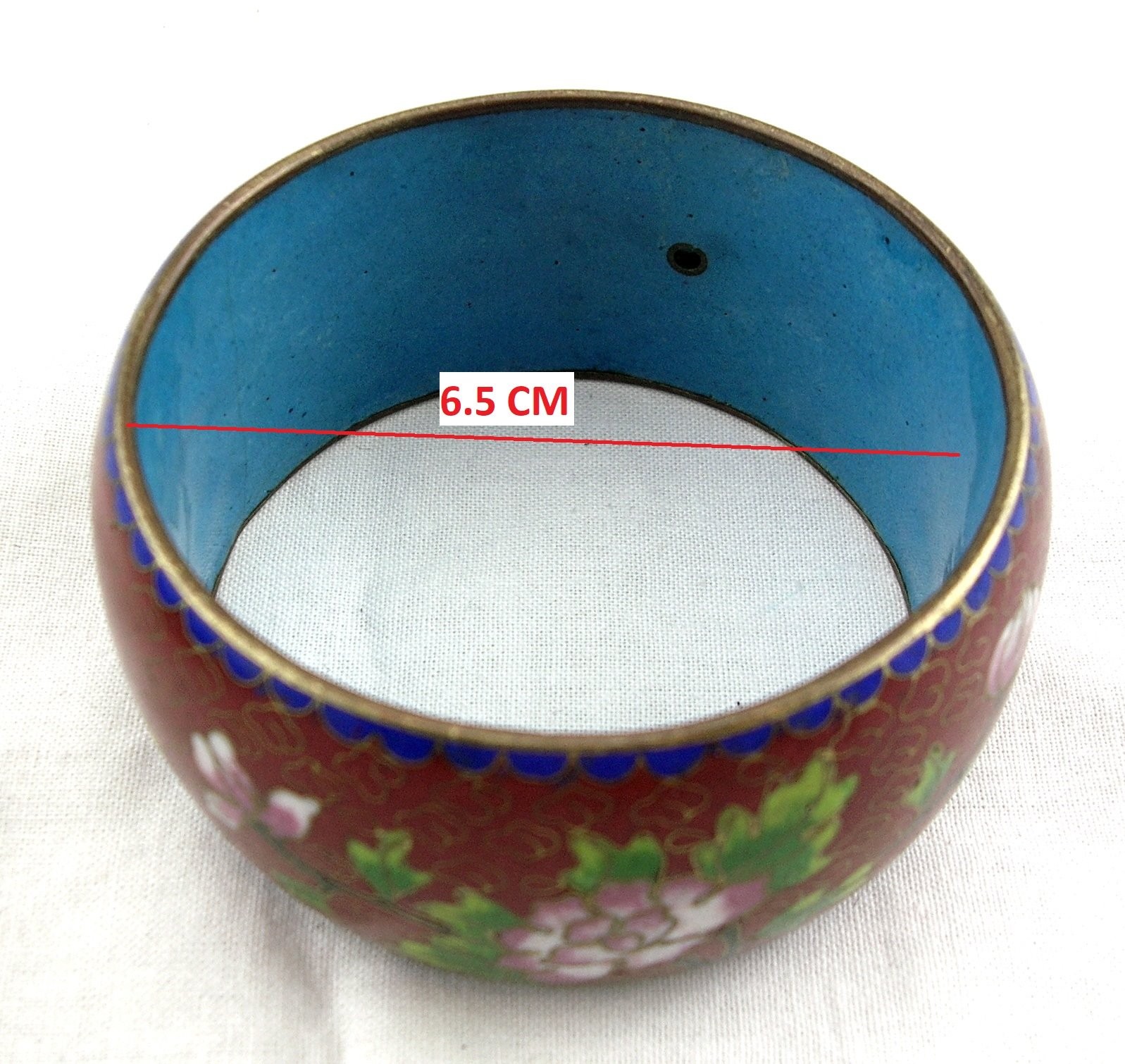 VINTAGE CHINA WIDE HARD CLOISONNE BRACELET