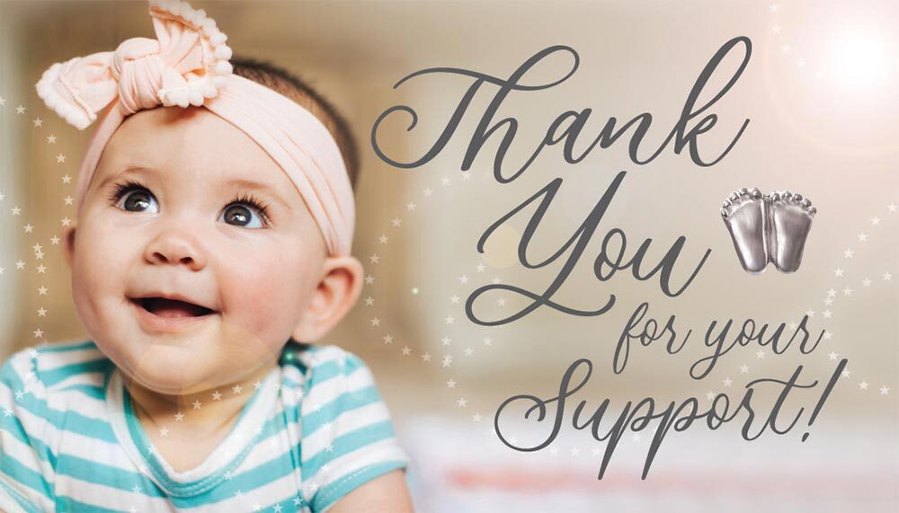 Precious Feet Silver-Colored Thank You Supporter Card Pro-Life Jewelry Lapel Pin