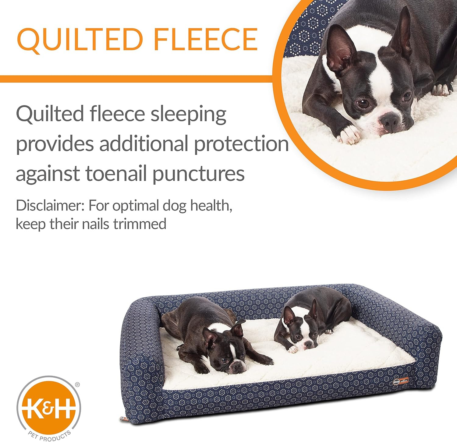 Lightweight Inflatable Dog Bed for Indoor/Outdoor Use, Navy/Geo Flower 27×36