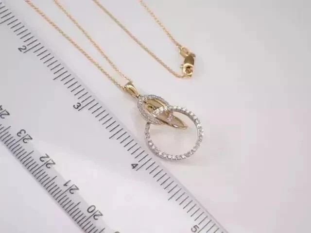 Stunning 2.20Ct Round Cut Simulated Diamond Open Pendant 14k Yellow Gold Plated