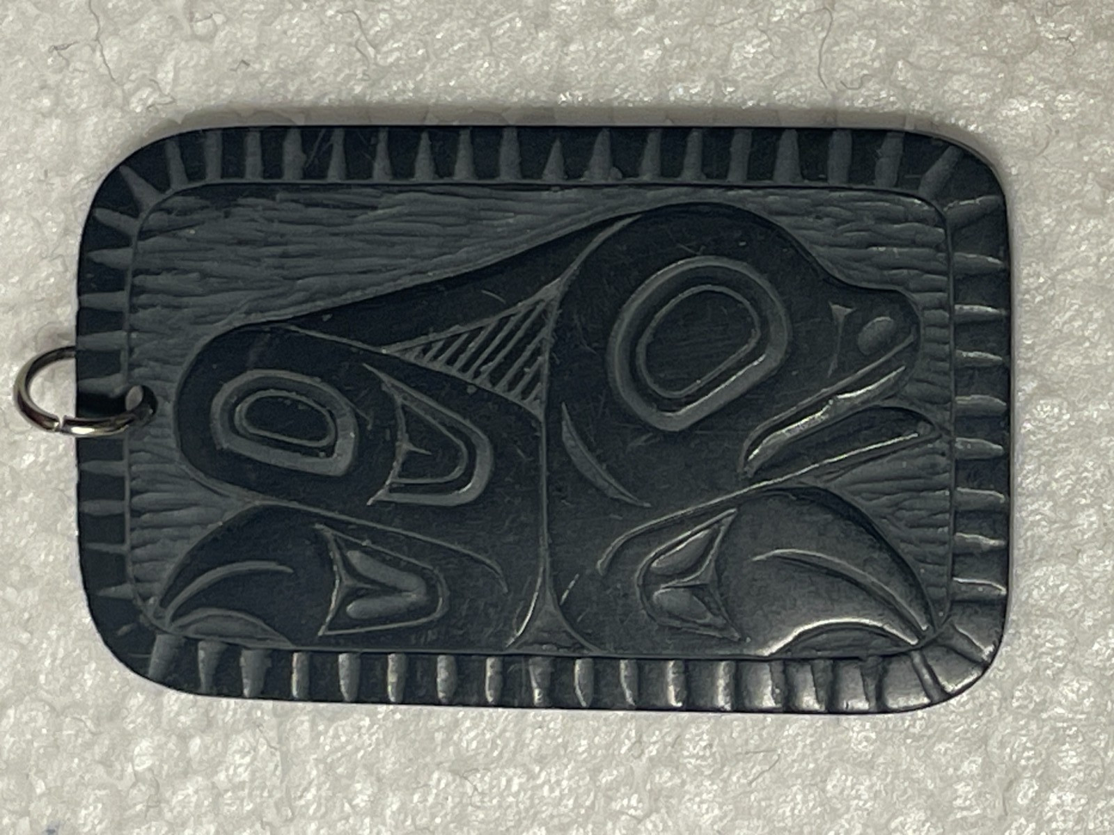 Denny Dixon & Pat Dixon Haida Native Americans Carved Argillite Pendants Signed