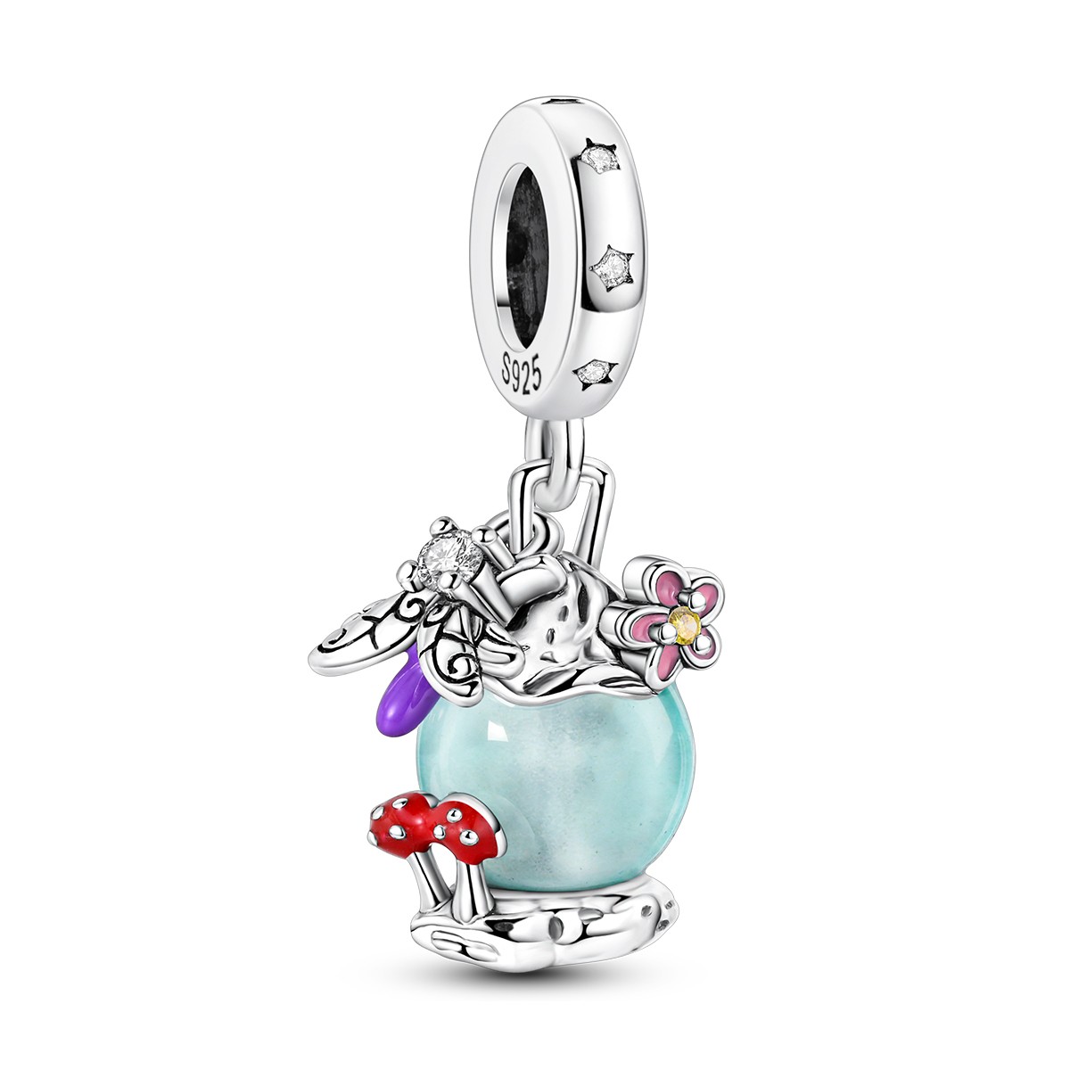 MULA 925 Sterling Silver DIY Charm Firefly Luminous Pendant for Women Bracelet