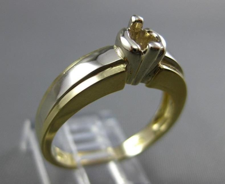 ESTATE 14KT TWO TONE GOLD 3D TENSION SOLITAIRE SEMI MOUNT ENGAGEMENT RING #24591