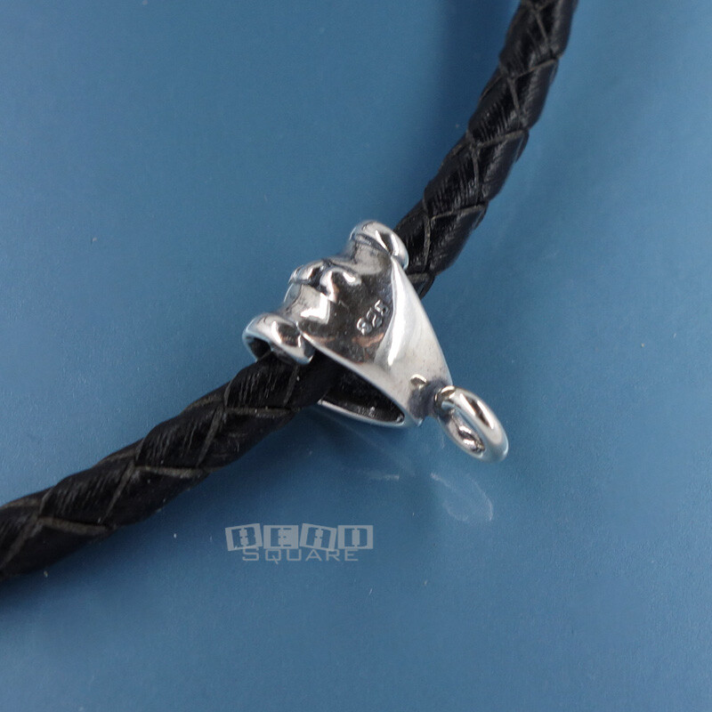 Large Antiqued Sterling Silver Pendant Bail Connector Dots w/Open Loop #33386