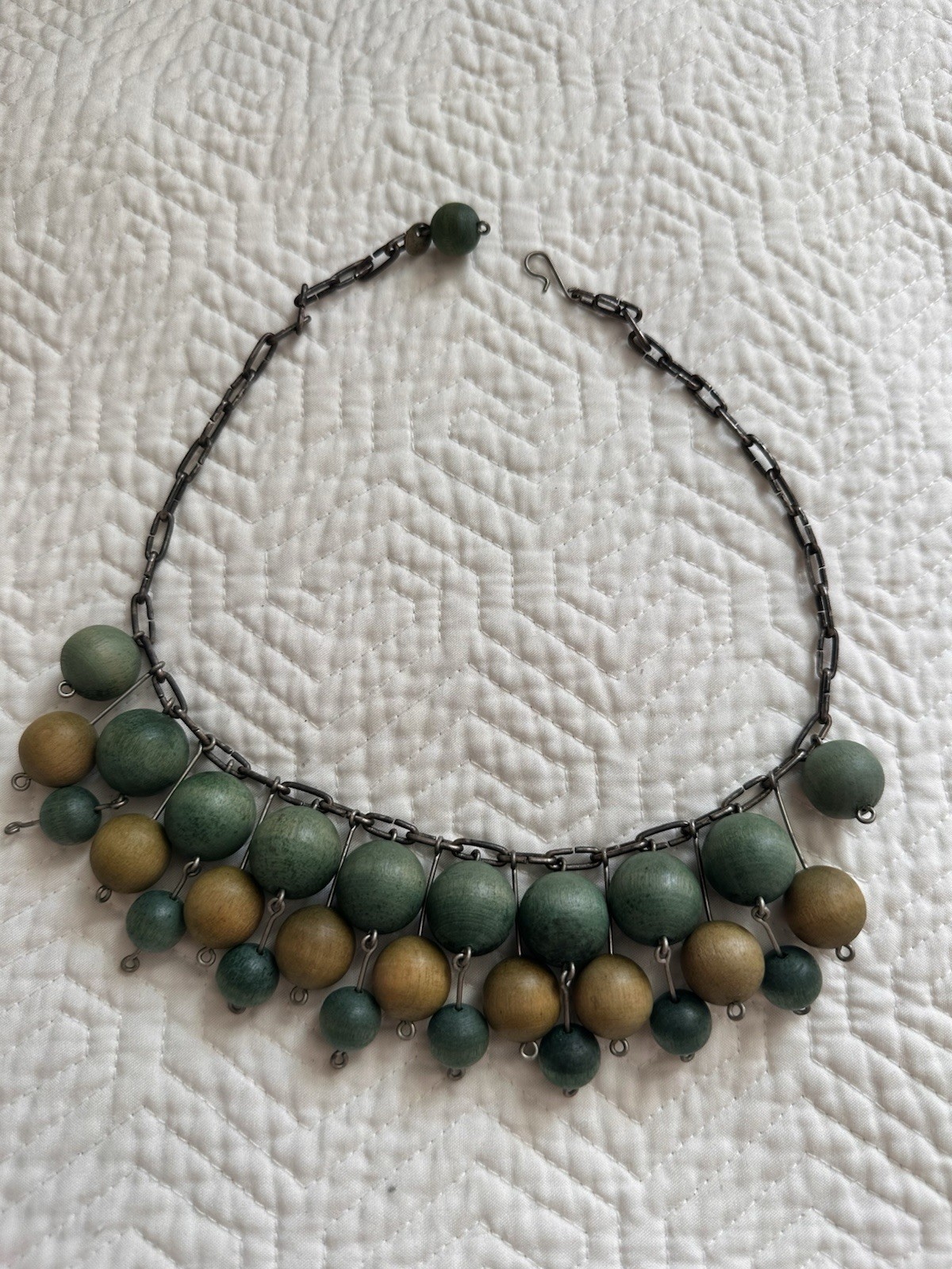 Vintage 1960s Kaija Aarikka “Hilirimpsis” Wooden Bead Necklace – Made in Finland