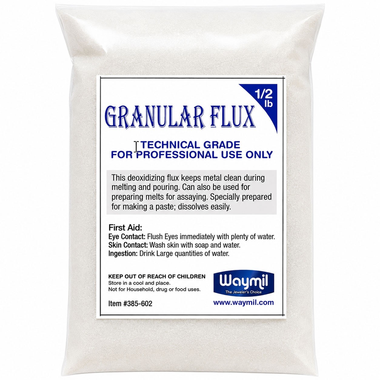 Borax Flux 1/2 Pound Melting Gold Silver Crucible Glaze Jewelry Casting 8 Oz.
