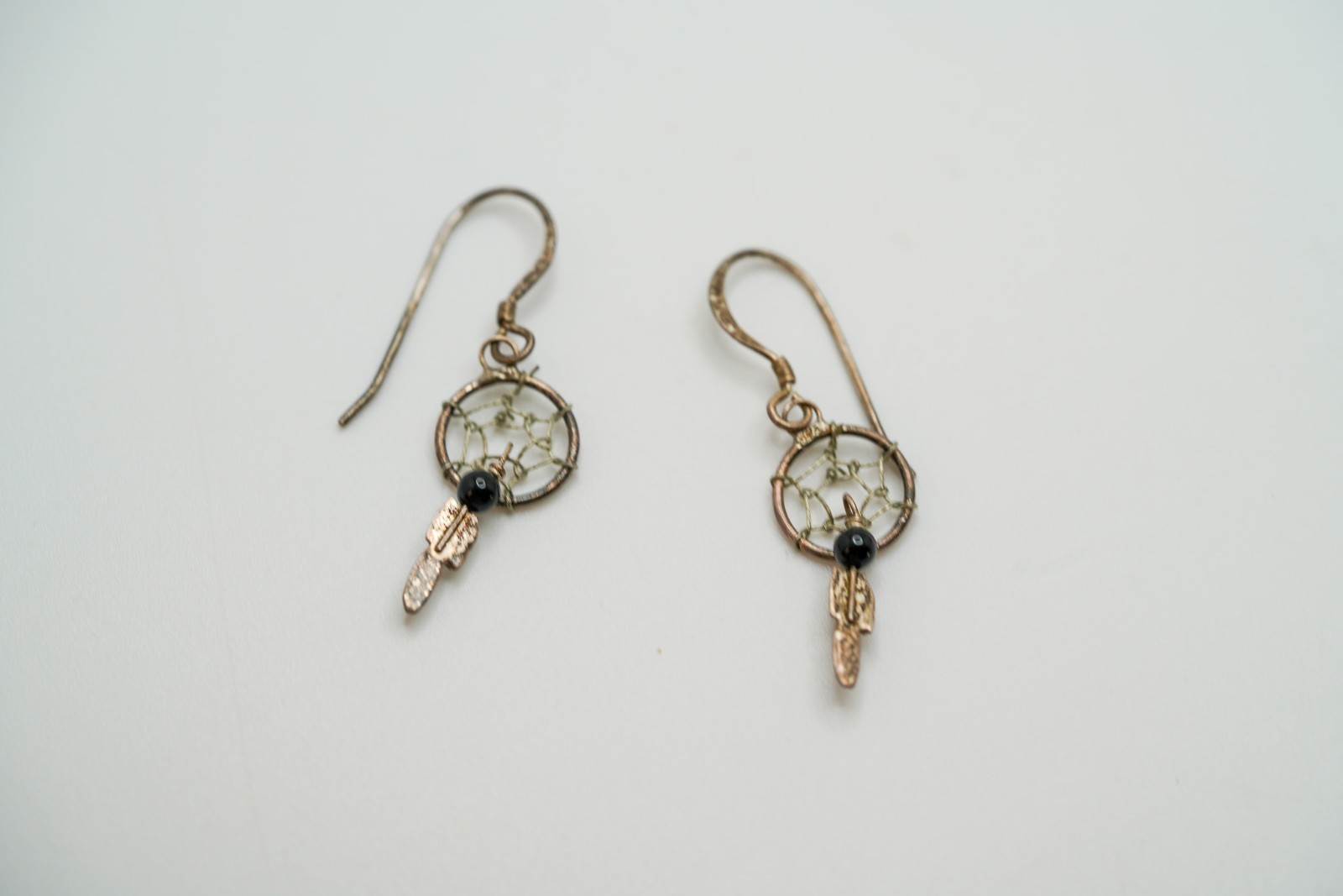 Vintage Southwestern Sterling Silver Dream Catcher Earrings 3.6cm EB3