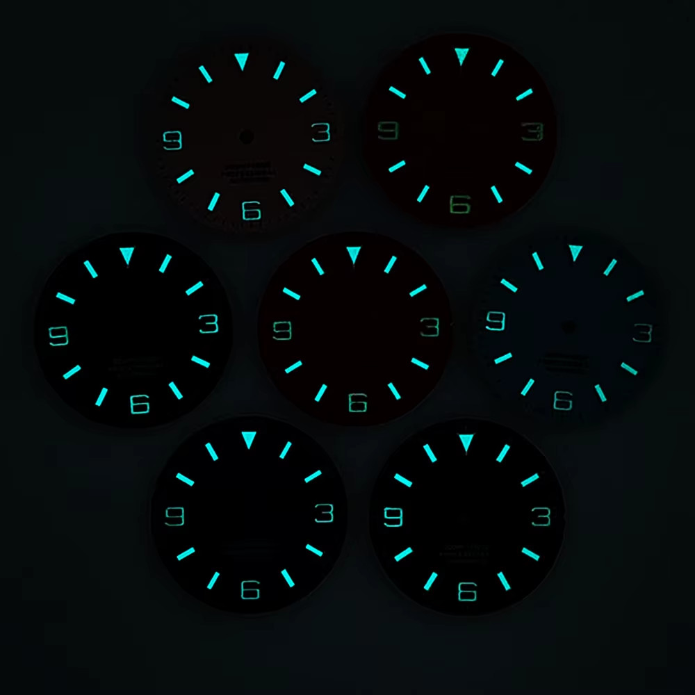 NH35 29Mm No Logo Watch Dial Fit NH35A NH36 NH38 Movement Blue Green Luminous Ro
