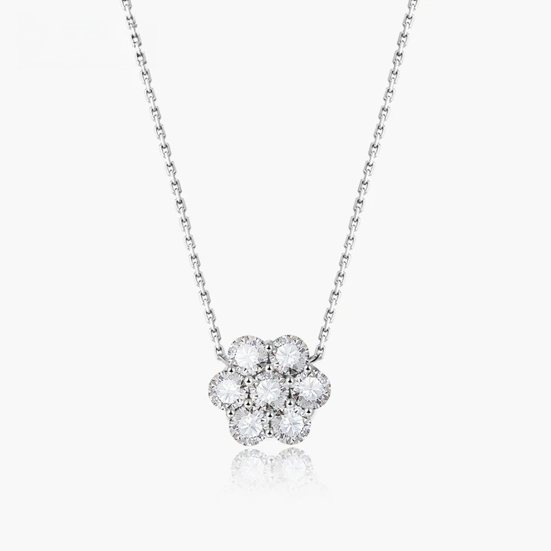 Top Quality Real Moissanite Pendant Necklace 925 Sterling Silver Party for Women