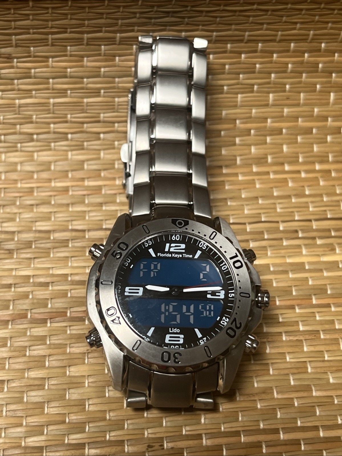 Men’s RARE LIDO Florida Keys Time Watch Digital/Analog Titanium Case & Bracelet