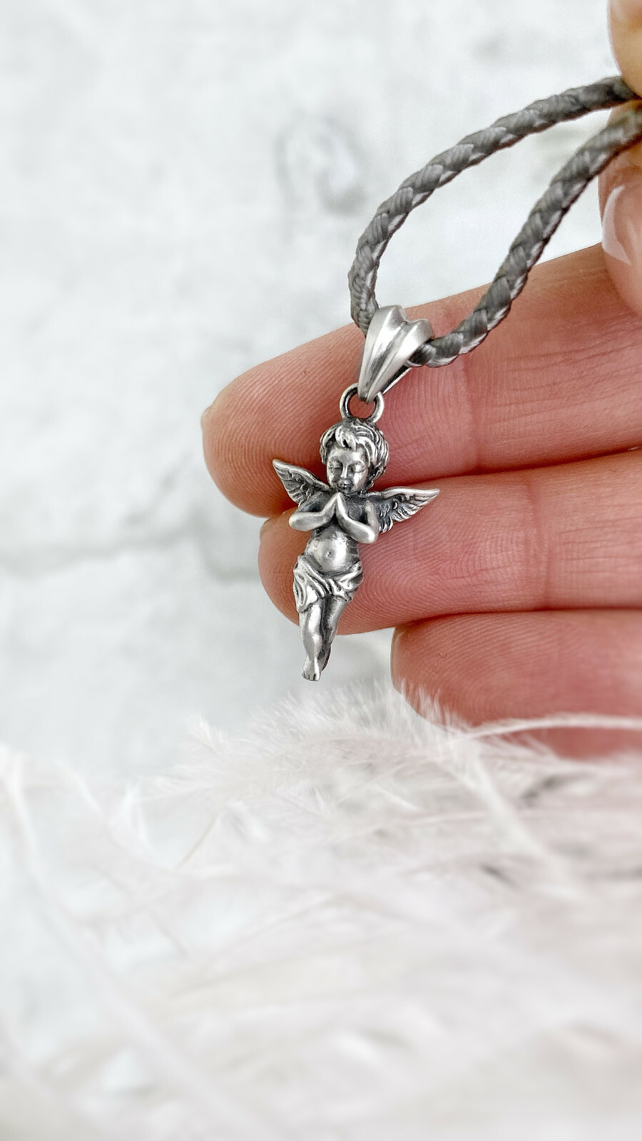 Angel. Pendant. Sterling silver,oxidised.