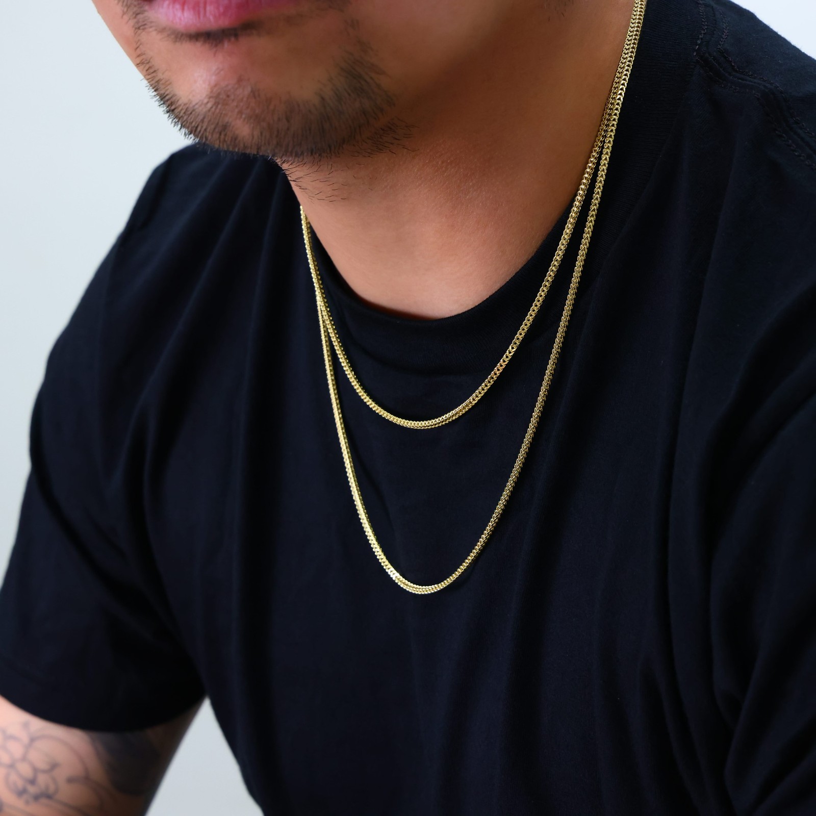 14K Yellow Gold 2.5mm Foxtail Wheat Box Franco Necklace Chain Mens Womens 20″