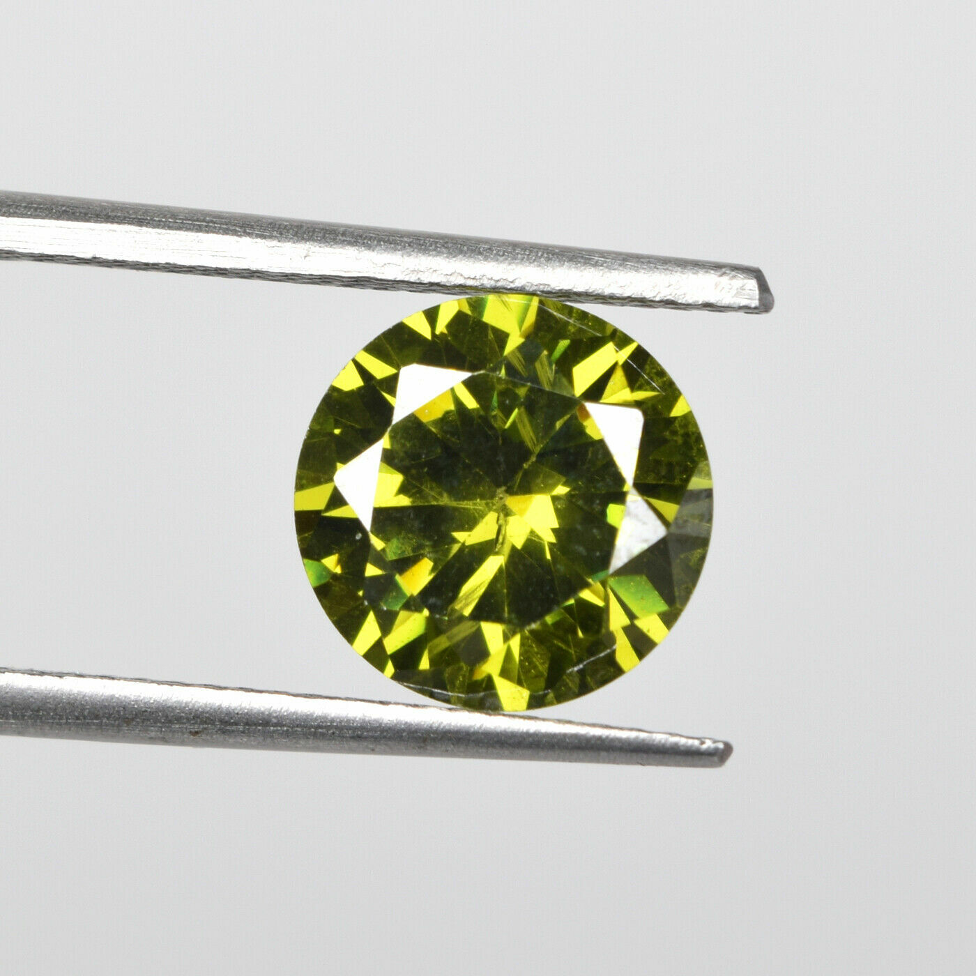 6.40 Ct. Natural Cambodian Green Zircon Round Cut Faceted Loose Gemstone 10x10mm