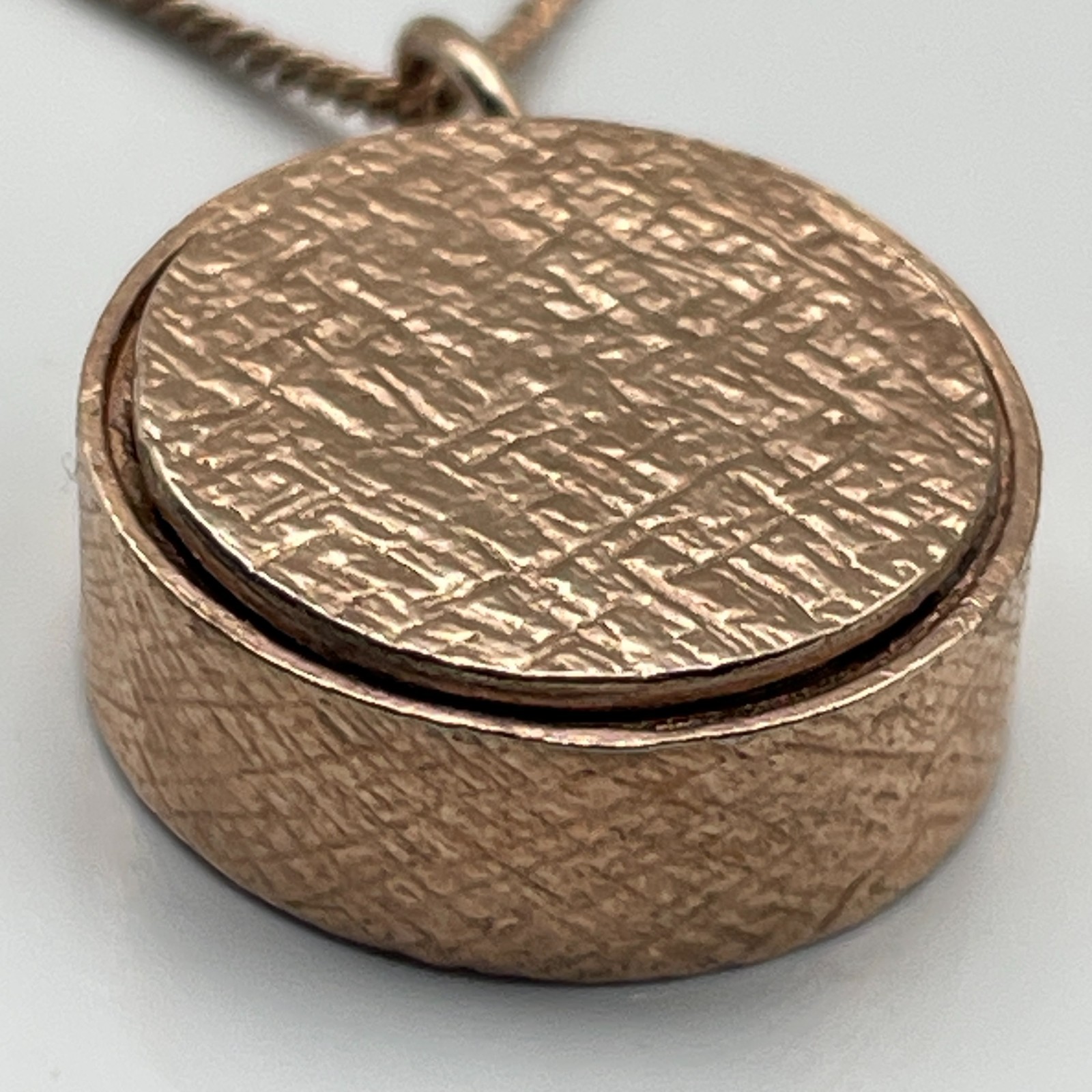 Rose gold on sterling silver/ruby amulet pendant and ‘925’ chain necklace 10.26g