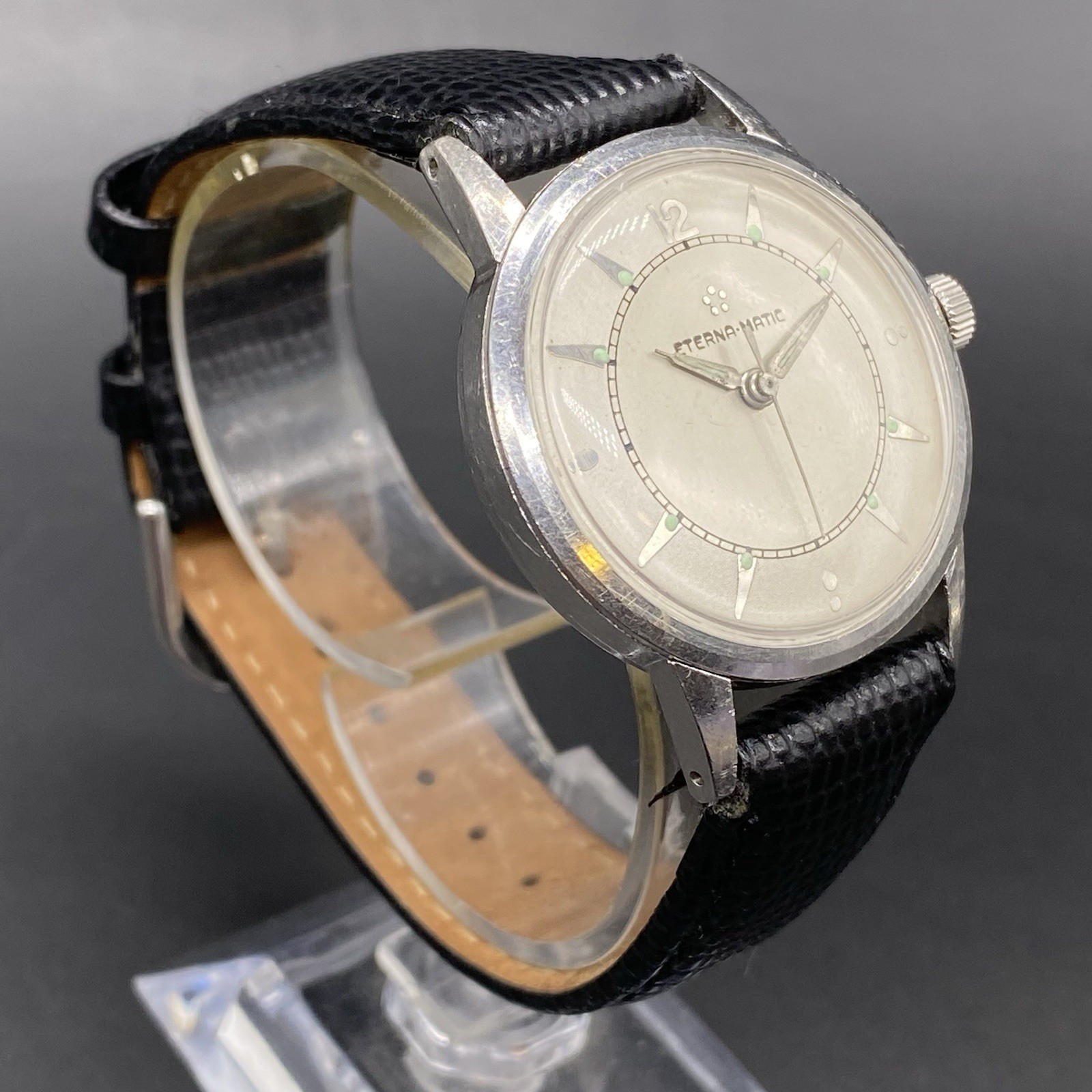 Vintage Eterna-Matic Automatic 17 Jewels Swiss Acier Inoxydable Watch