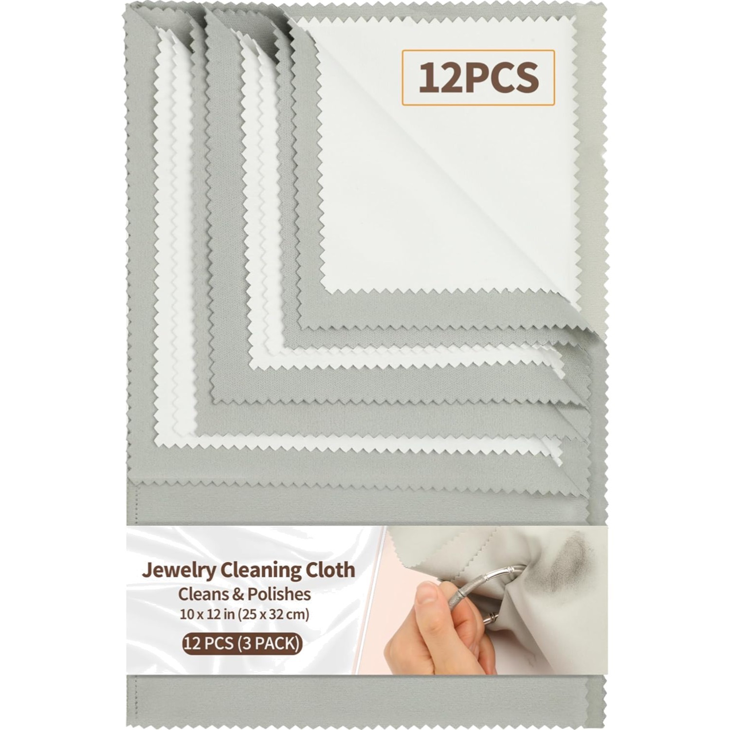 Durable Jewelry Polishing Cloths – 10″ x 12″ Set of 3 for Watches & Coins