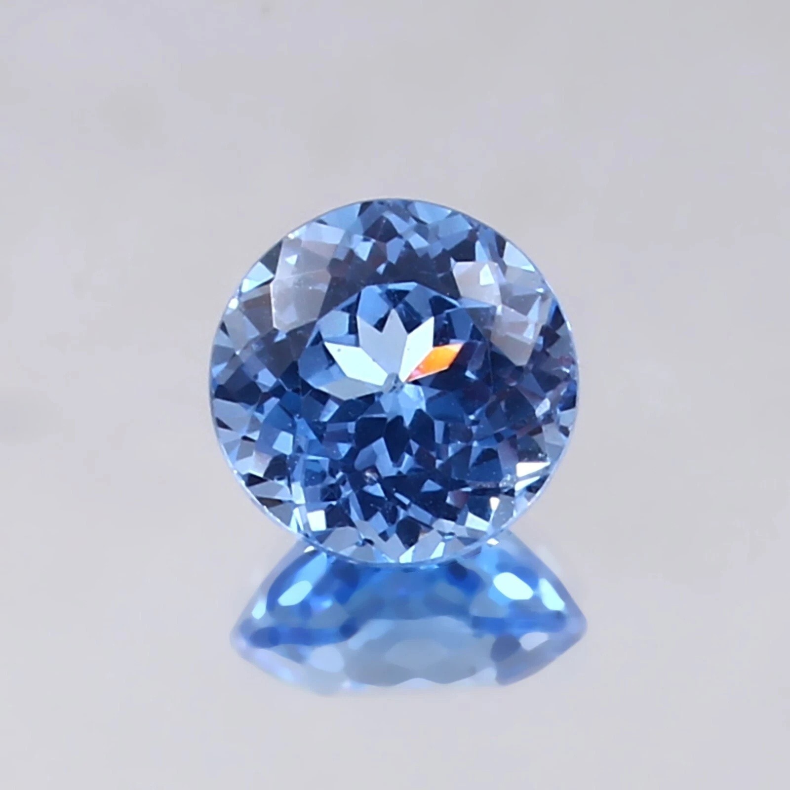 AAA 11 Ct Lab-Created Flawless Ceylon Blue Spinel Round Cut Loose Gemstone