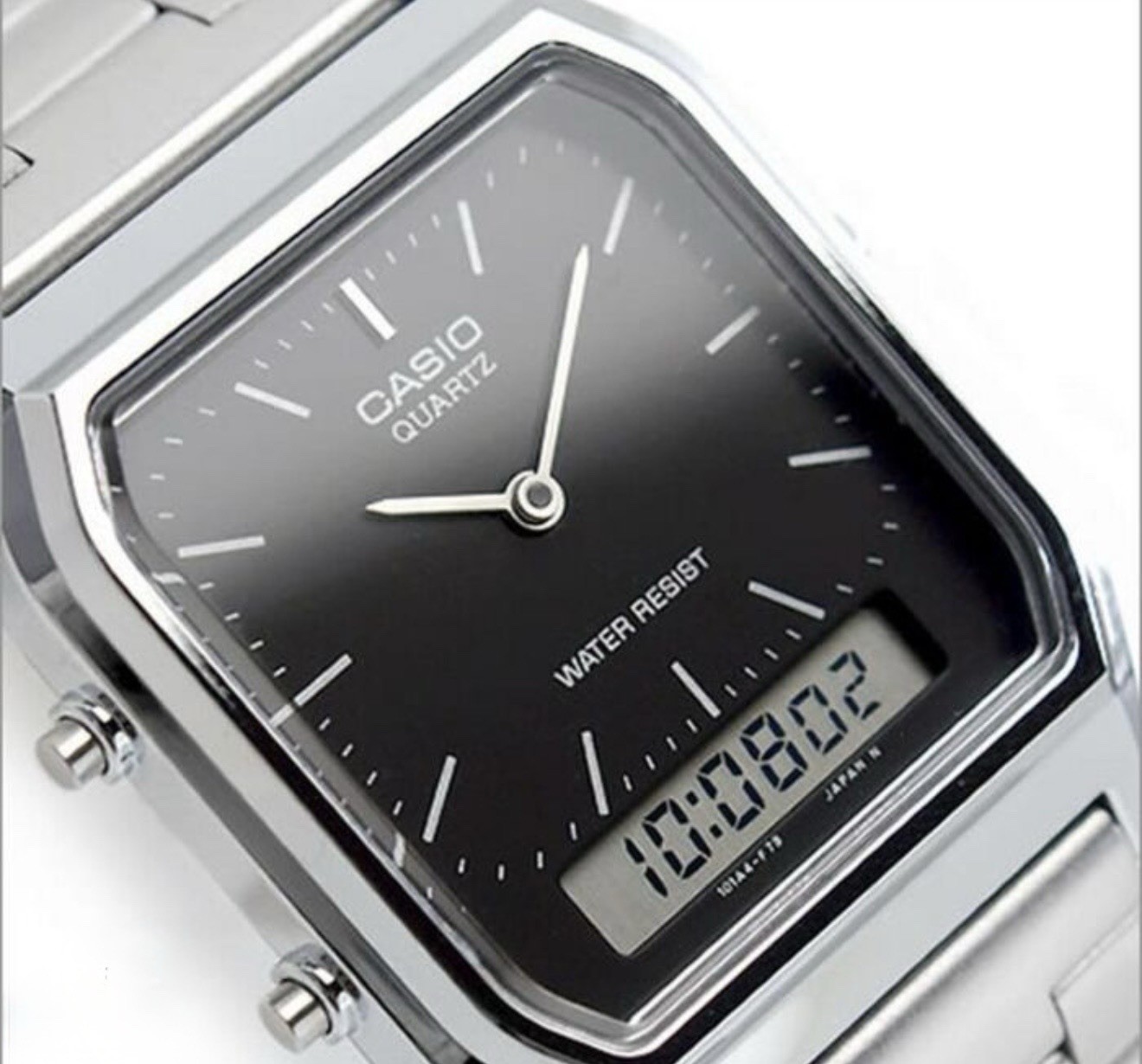 Casio AQ230A-1D Unisex Adult Black Dial Analog & Digital Watch