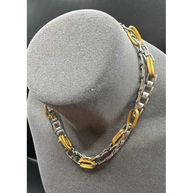Vintage 1960s Two Tone Chunky Link Multi-Wear Belt & Opera Chain Necklace 54g