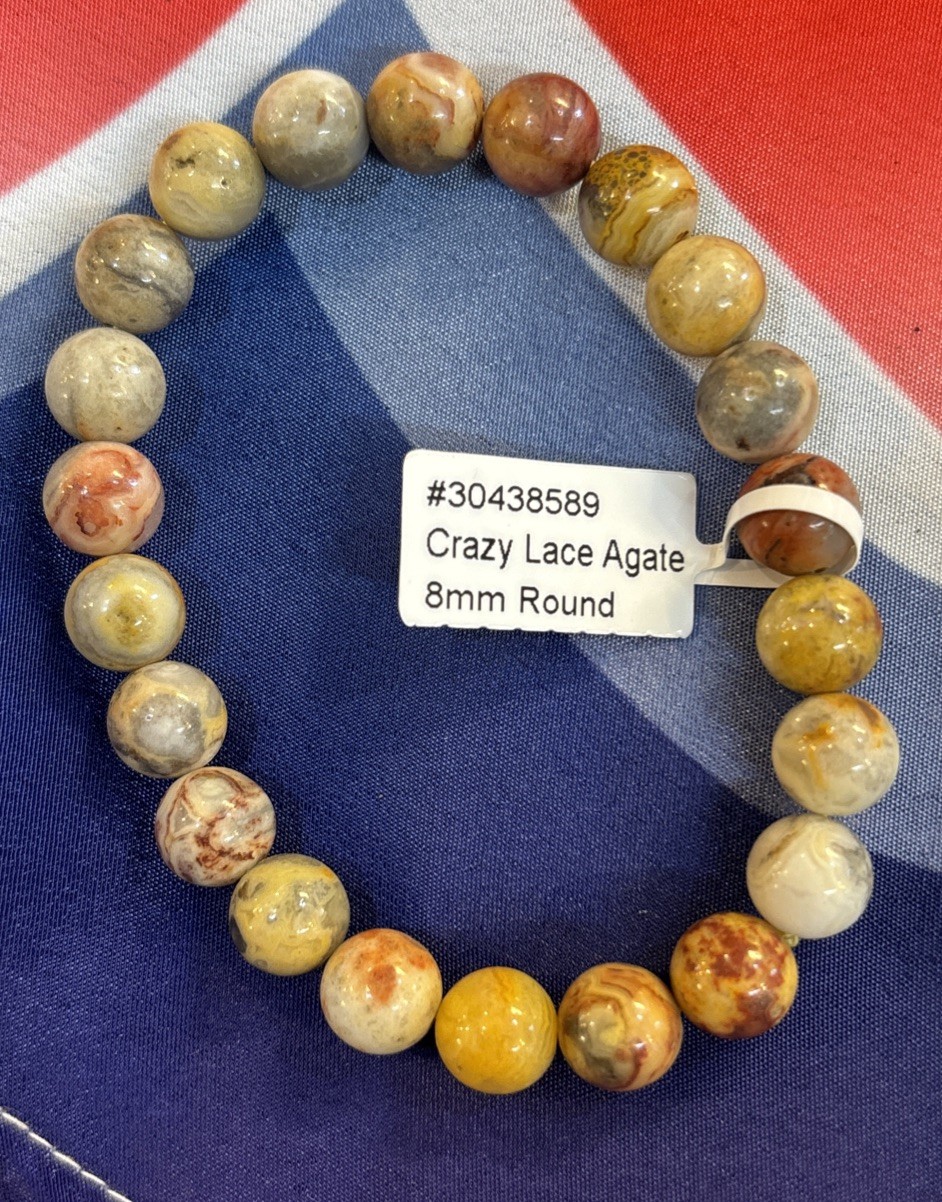 Crazy Lace Agate 8 Mm Bracelet