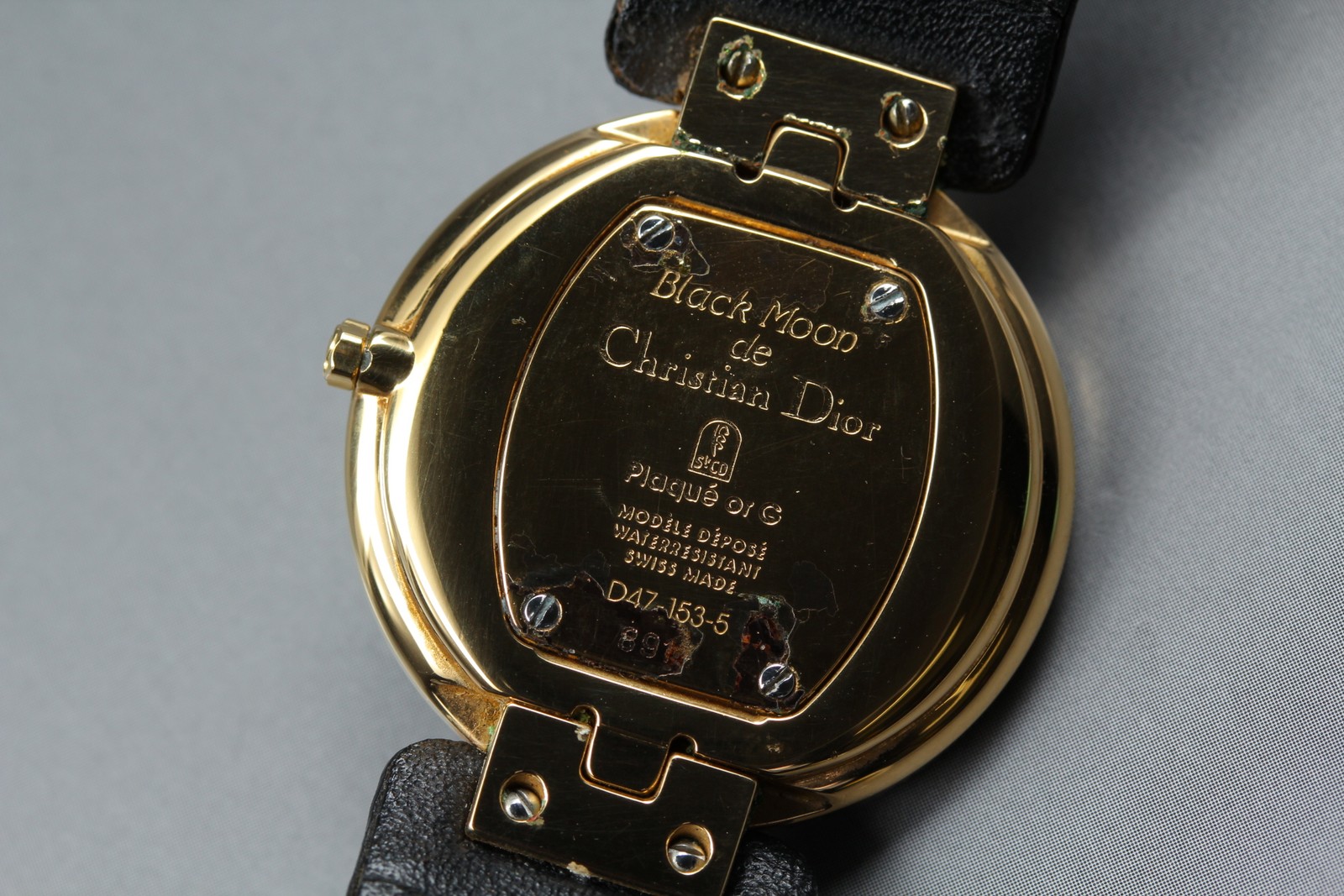 Vintage N MINT Christian Dior Bagheera D47-153-5 Black Dial Qz Mens Watch w/Box