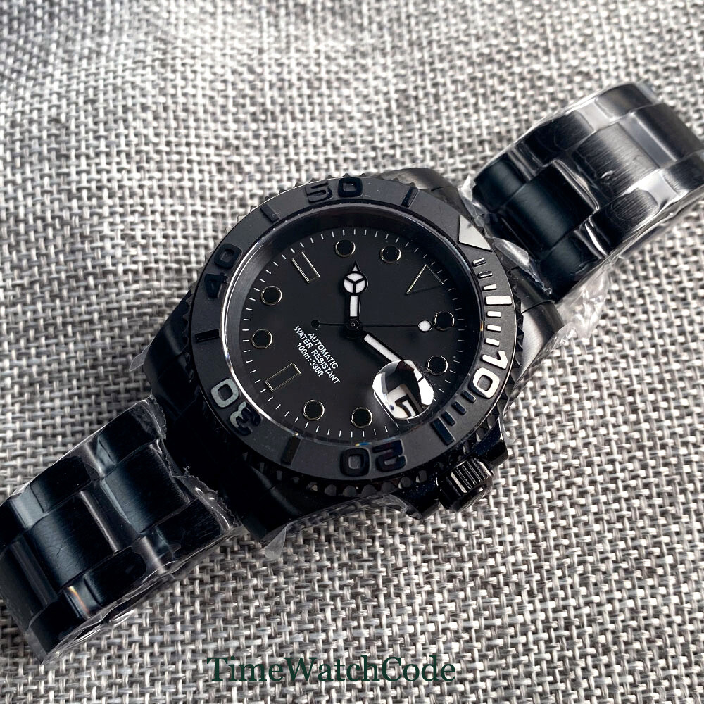 PVD Automatic Men’s Watch NH35 PT5000 Miyota8215 40mm Black Dial Sapphire Glass