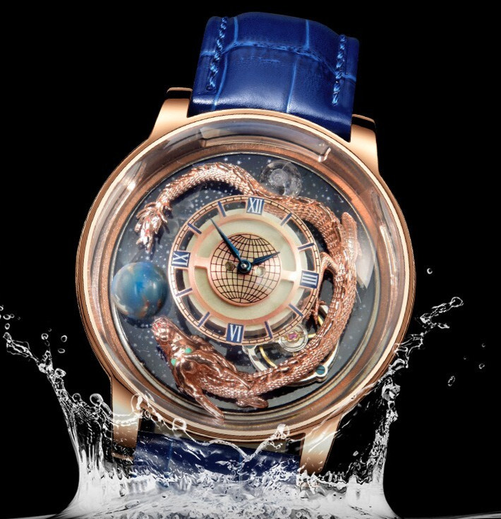 PINDU Men’s Quartz Watch Celestial Dragon Openwork Starry Sky 3ATM Waterproof