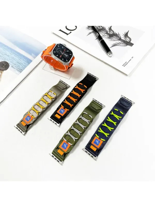 Nylon Five Loop Strap for Apple Watch Ultra 3 2 1 49mm Wristband for 11 10 9 8 7