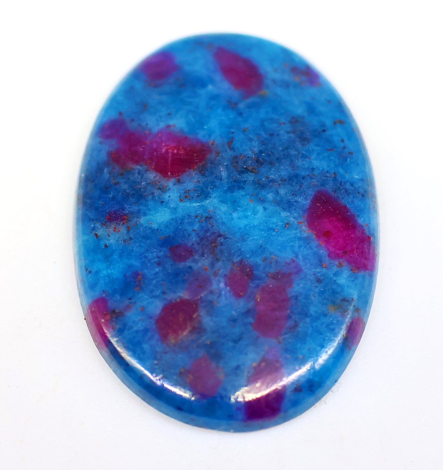 27 Ct 4X20X28 mm Natural Ruby Sapphire in Kyanite Oval Cabochon Gemstone PA-437