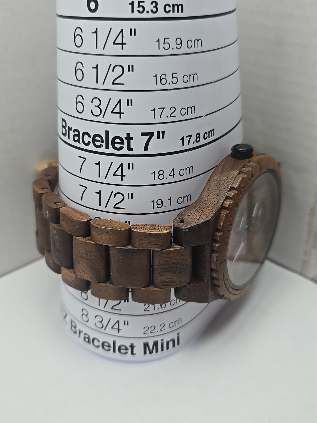 Bewell Black Walnut Wooden Watch Quartz Date Seconds Subdials Brown New Battery