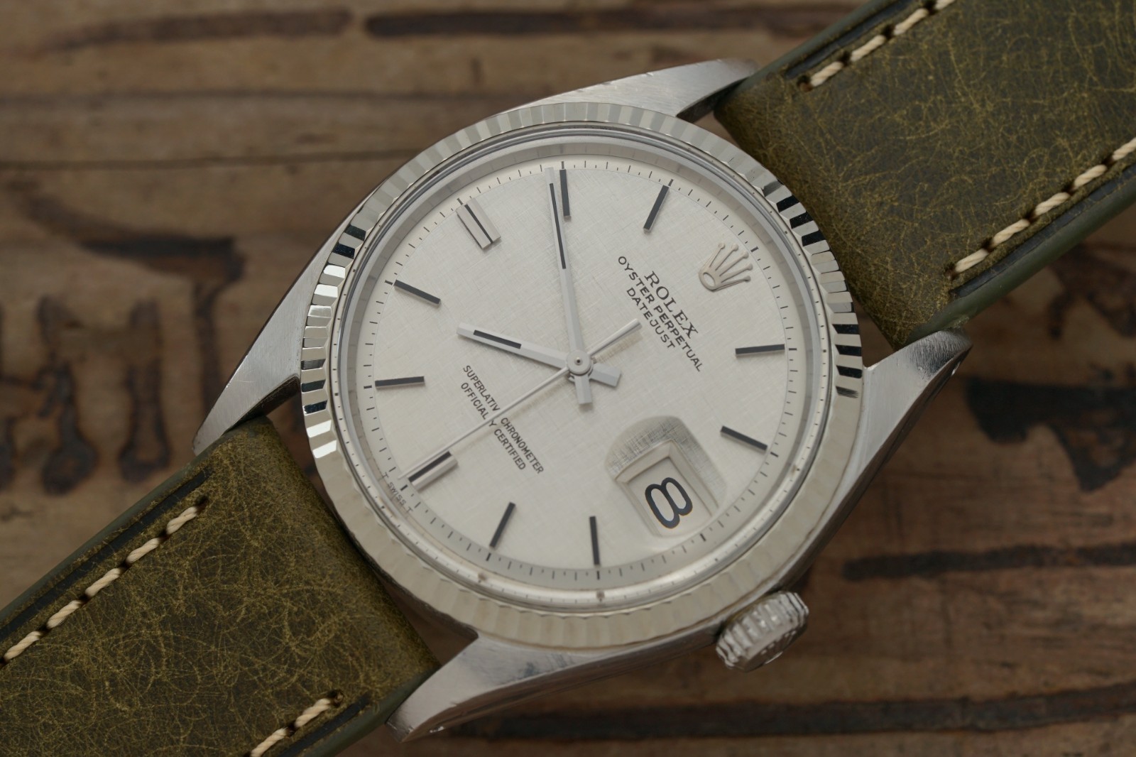 c1970 Serviced ROLEX Vintage DateJust 1601 Linen Dial 36mm cal.1570 #1586