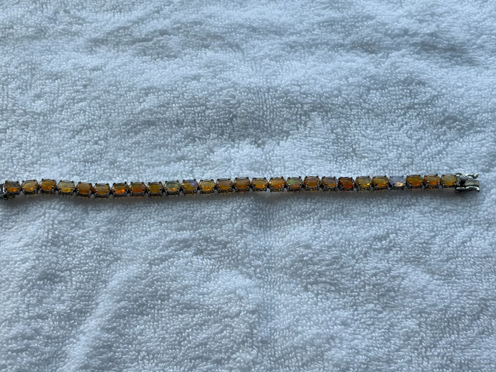 Natural Citrine Tennis Bracelet 925 Sterling Silver 9″
