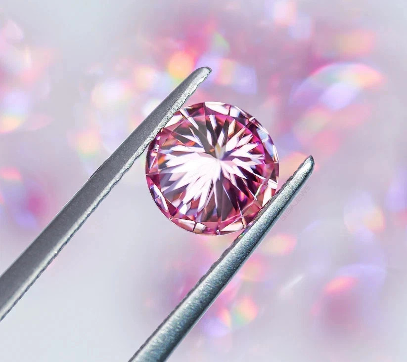 Excellent Cut 2.00 CT Pink Round Cut Lab Grown CVD Diamond Loose VVS1 Certified