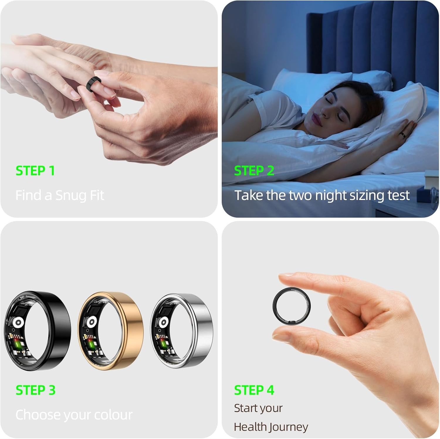 Smart Ring Sizing Kit – 8 Sizes (6-13) for Men & Women – Accurate…