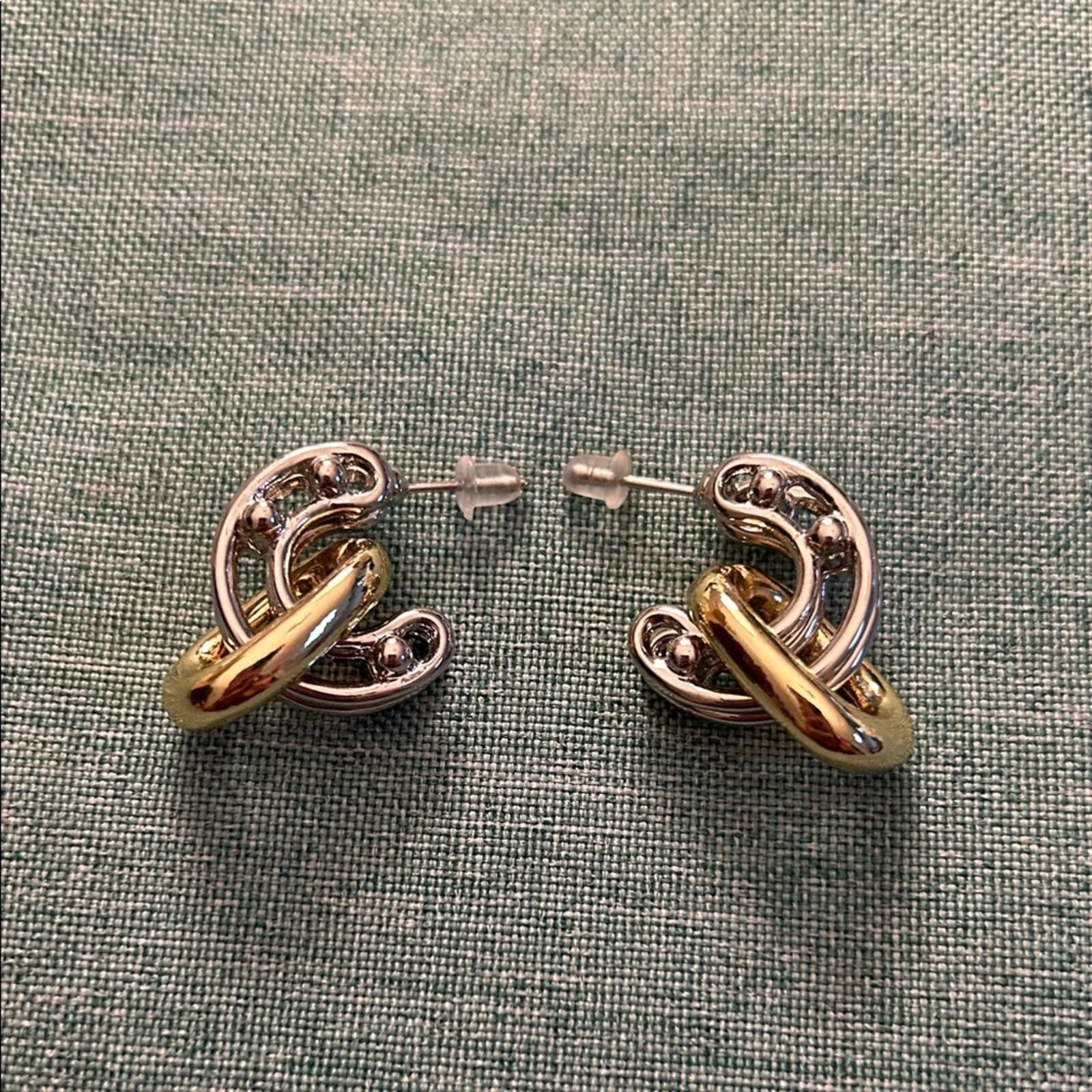 Elegant Gold and Silver Knot Earrings