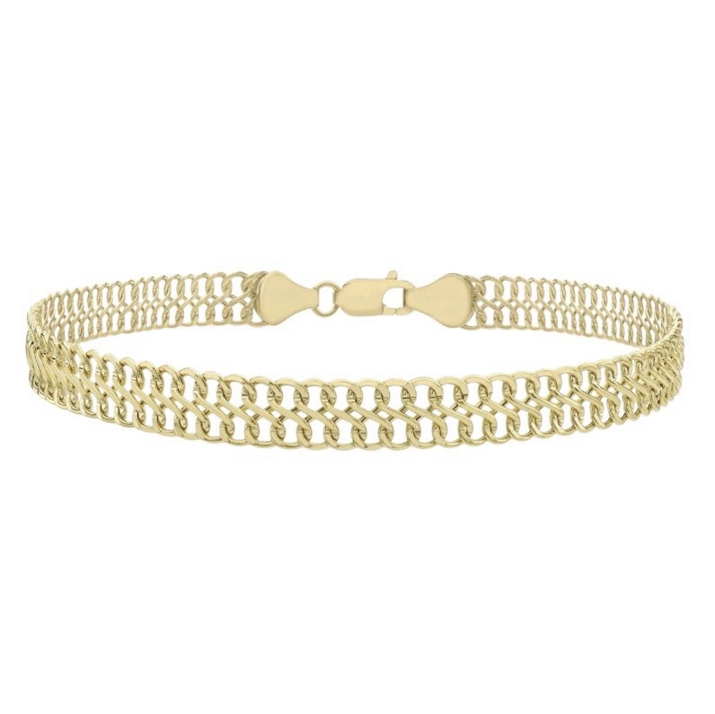 9ct Figure-8 Curb Bracelet Yellow Gold 19cm Long 6mm Wide HALLMARKED RRP £495