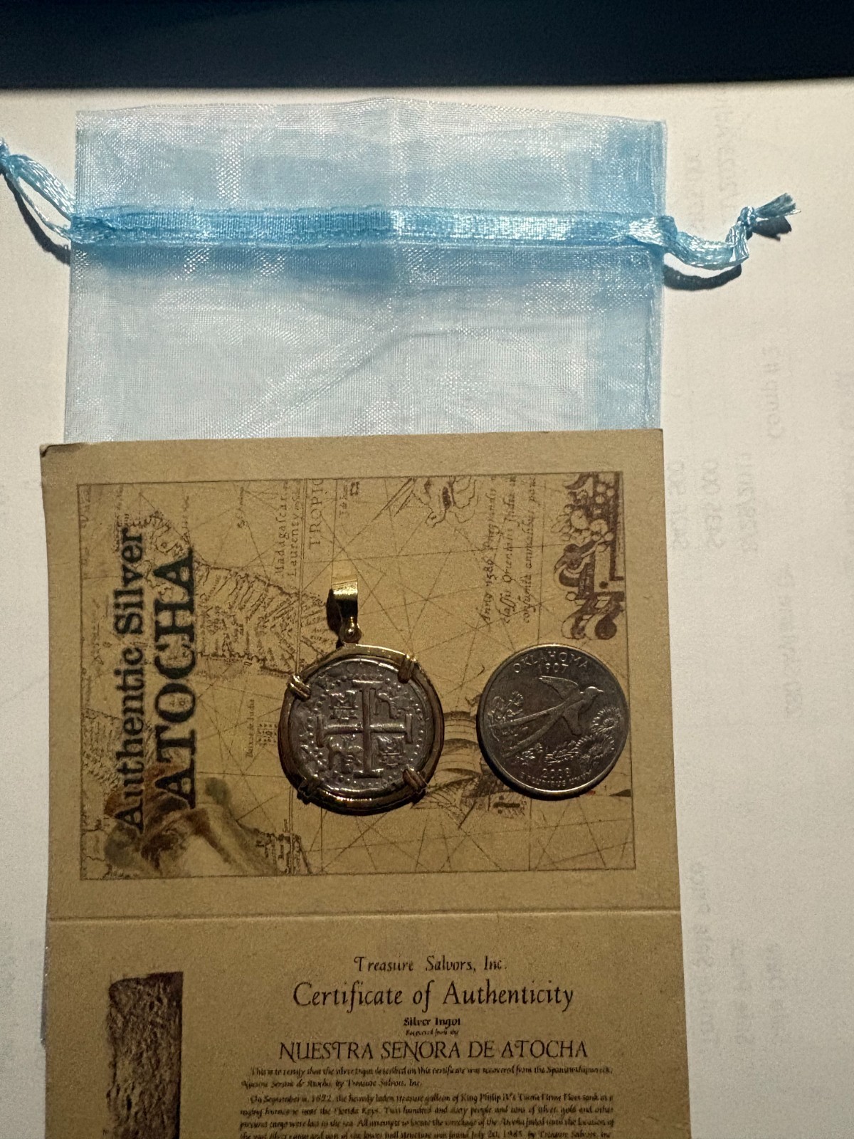 ATOCHA Silver Coin Pendant In 14k Gold Bezel Handmade from Atocha Silver