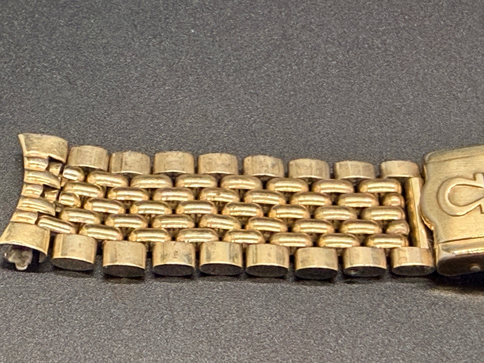 Vintage Omega 8220/511 Gold Plated Beads of Rice Bracelet 18mm Seamaster BOR