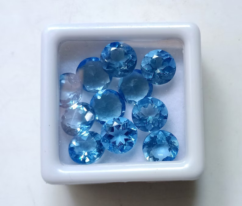 Unheated 50 Ct Natural Santa Maria Blue Aquamarine Round LG Loose Gemstone