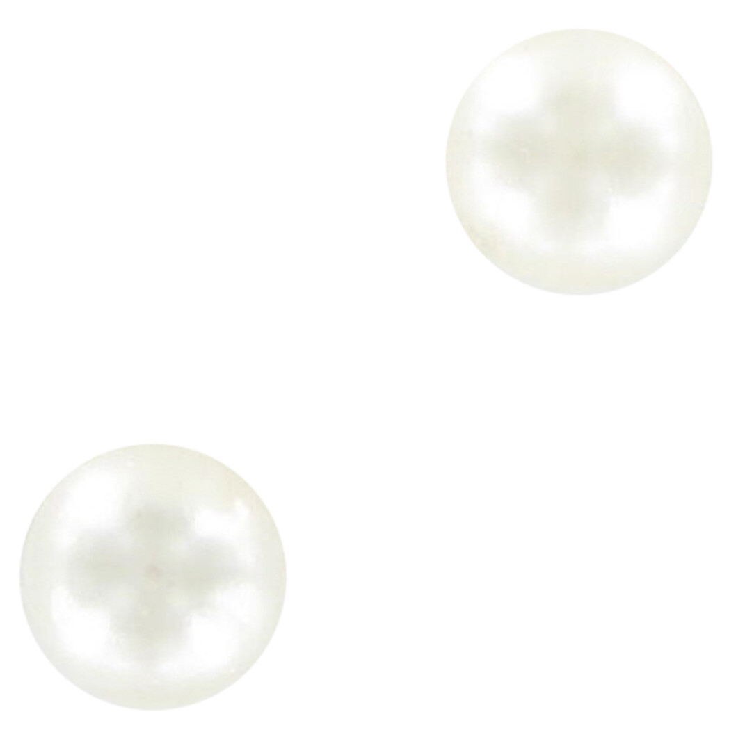 Small Faux Pearl Pierced Stud Earrings White 4mm