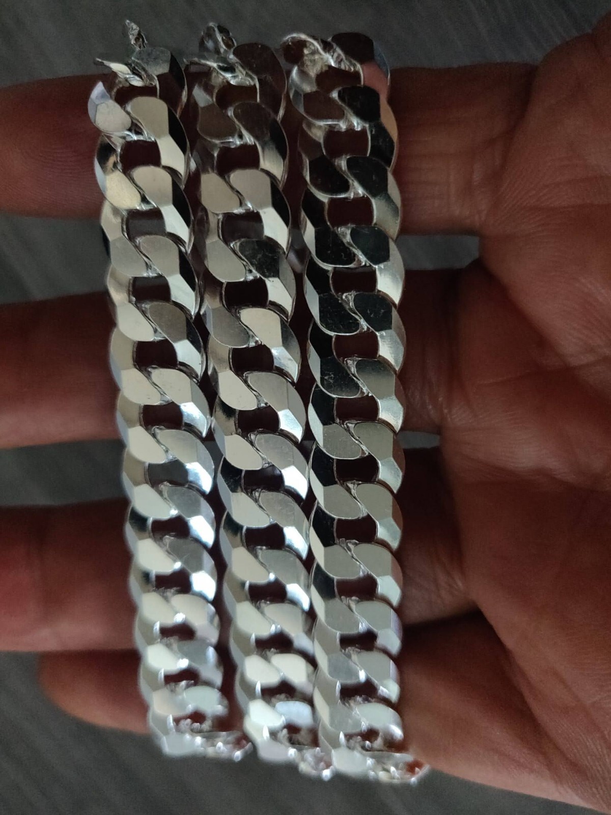 cadena de plata 925 Italiana 26″ larga 10mm 925 silver chain made in Italy