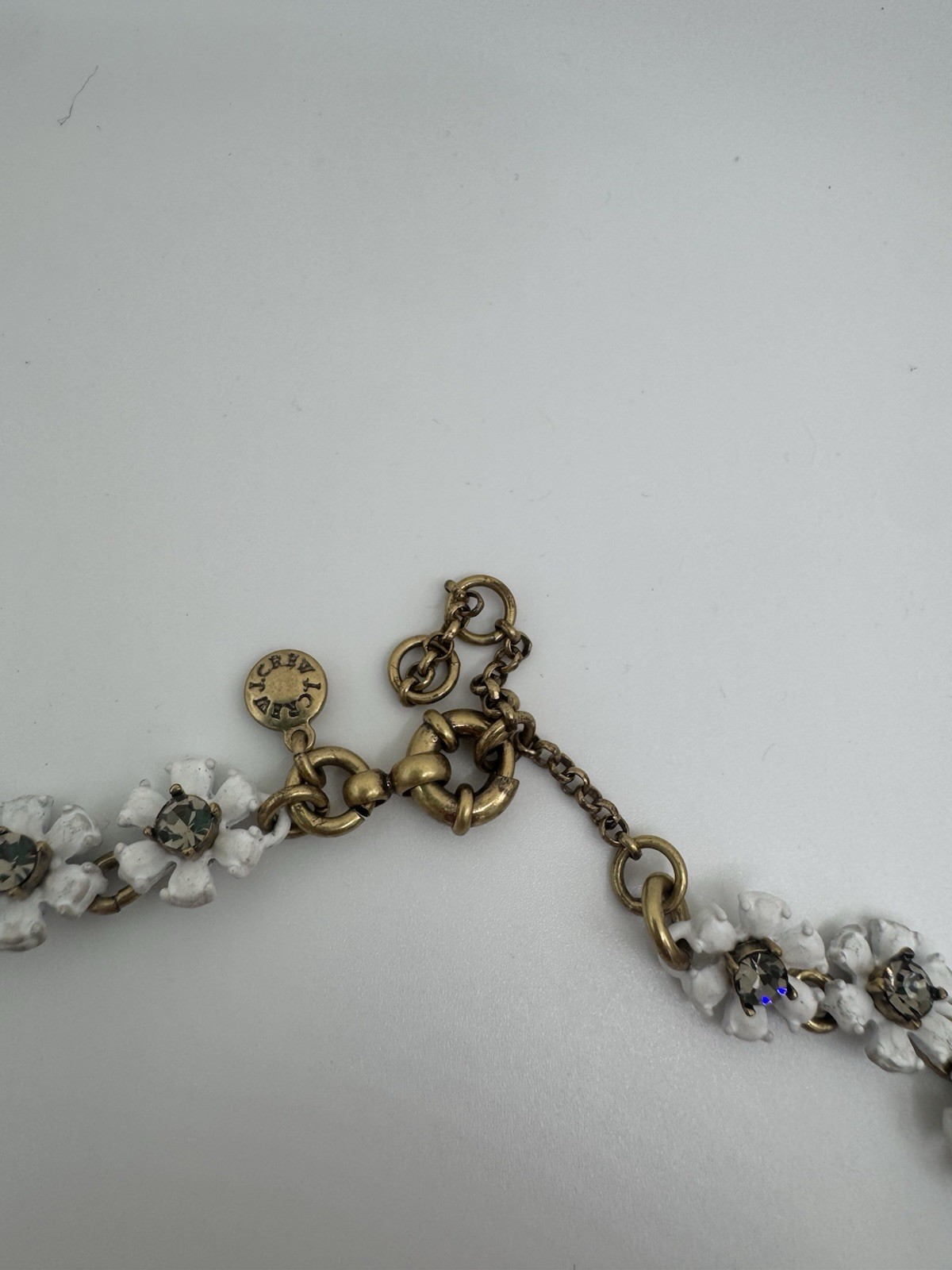 J Crew Amazing Floral Statement Bib Necklace Iridescent Pink Flowers Rhinestones