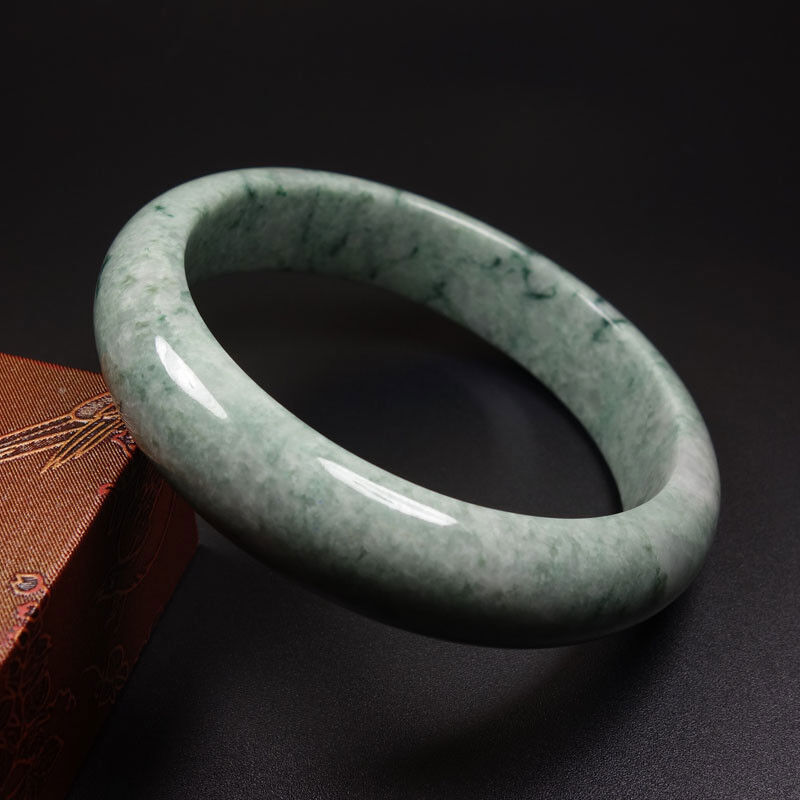 61mm Certified Grade A 100% Natural Green Jadeite Jade Bracelet Bangle Z07013